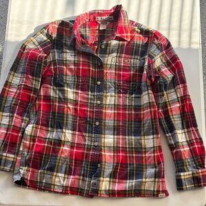 Duluth Trading Co Plaid Button Down Shirt - Red, Blue, Yellow